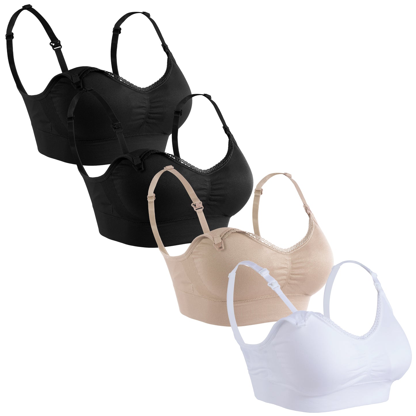 Classic Lace Trim Nursing Bra Packs – Easy Feeding & All-Day Comfort