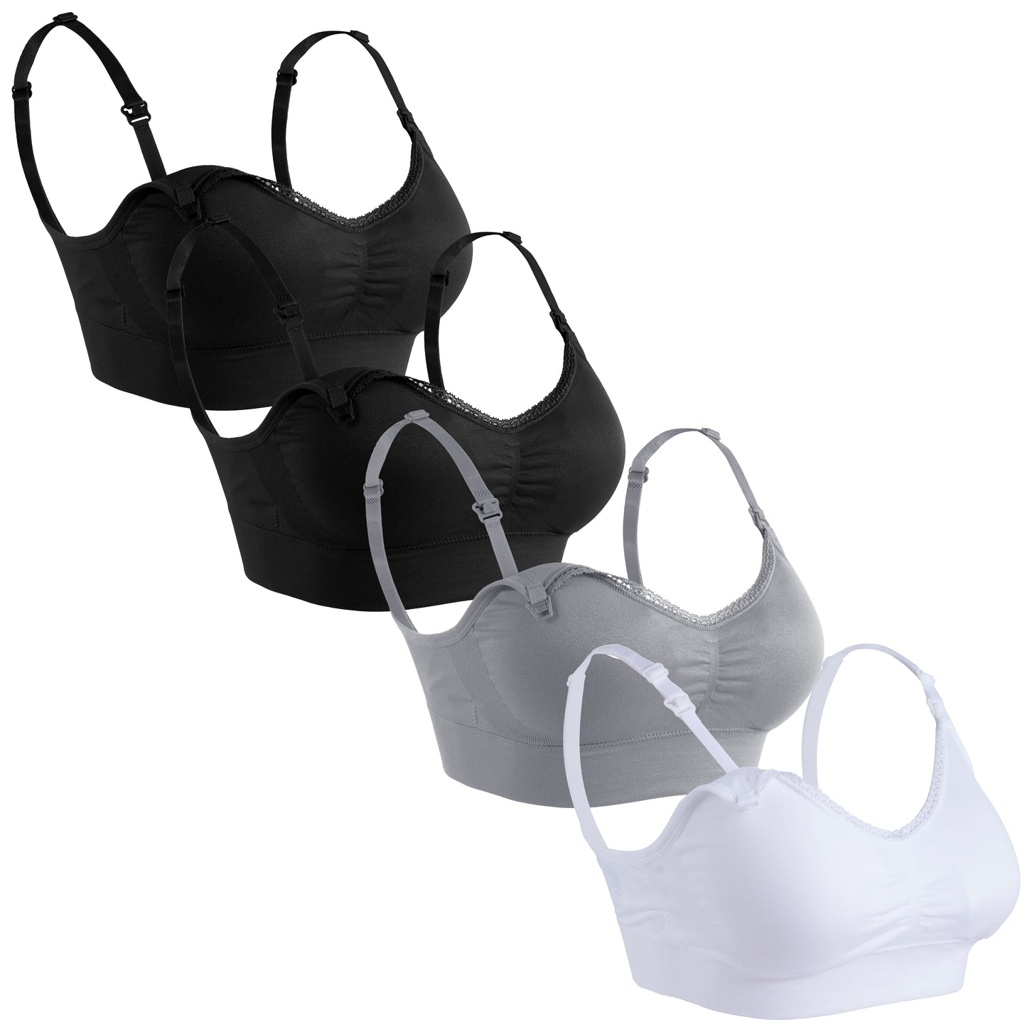 Classic Lace Trim Nursing Bra Packs – Easy Feeding & All-Day Comfort