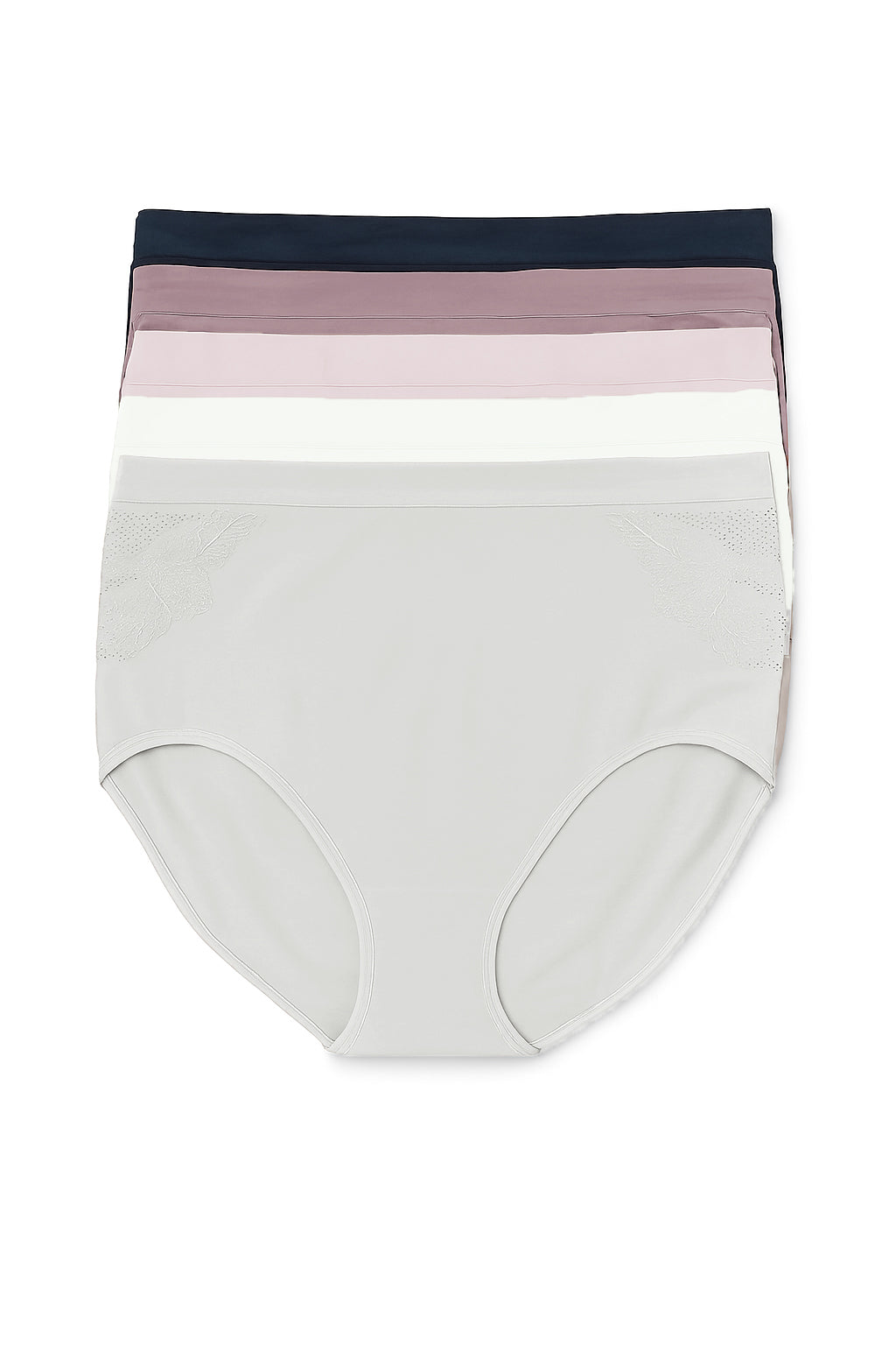 Plus Size Everyday Comfort 5-Pack Briefs - Blush & Basics Collection