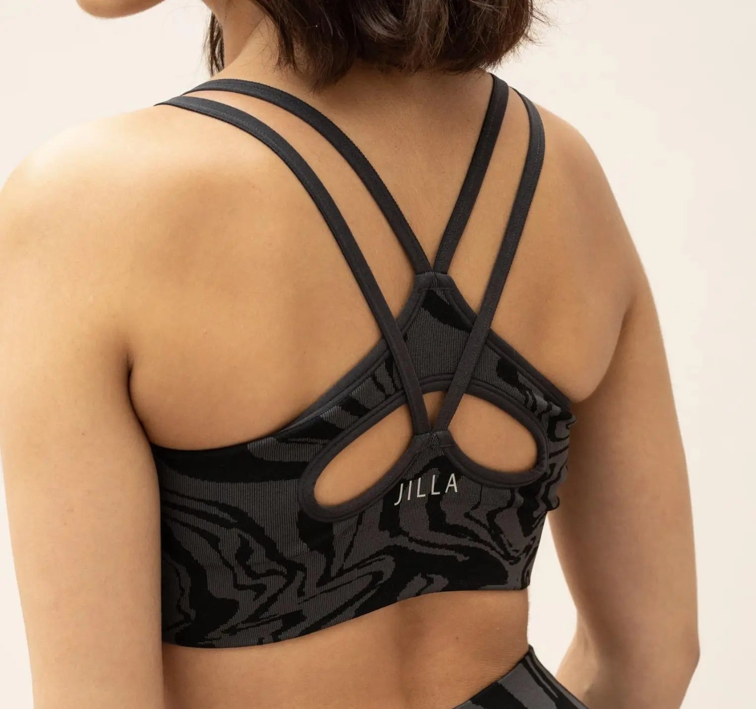 Jilla Active | OCEAN SWIRL SPORTS BRA - Marble Jacquard Sports Bra Jilla Active