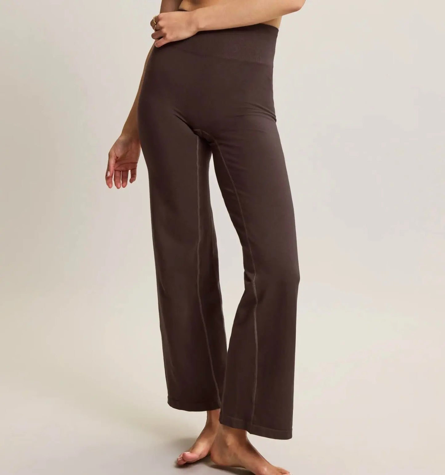 Jilla Active | ANANDA WIDE LEG ORGANIC FIBER TROUSERS - Wide Leg High-rise Waistband Leggings Jilla Active