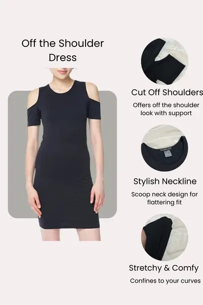 Under Control |Classic Black Cold Shoulder Bodycon Under Control