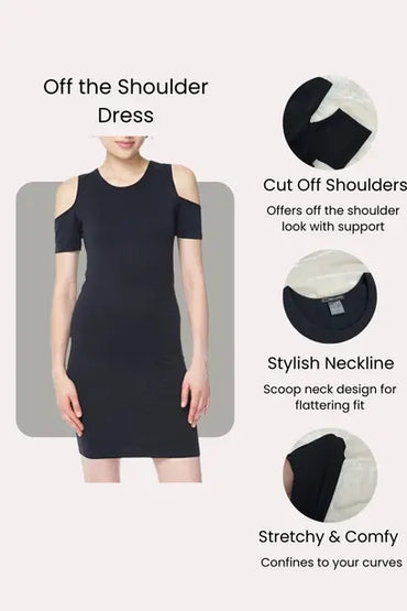 Under Control |Classic Black Cold Shoulder Bodycon Under Control