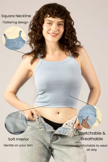 Change | Square Neck Cami Crop Top, Ribbed Crop Tank, Brat Crop Top, Womenswear Fit Chic Everydayday Comfort Under Control