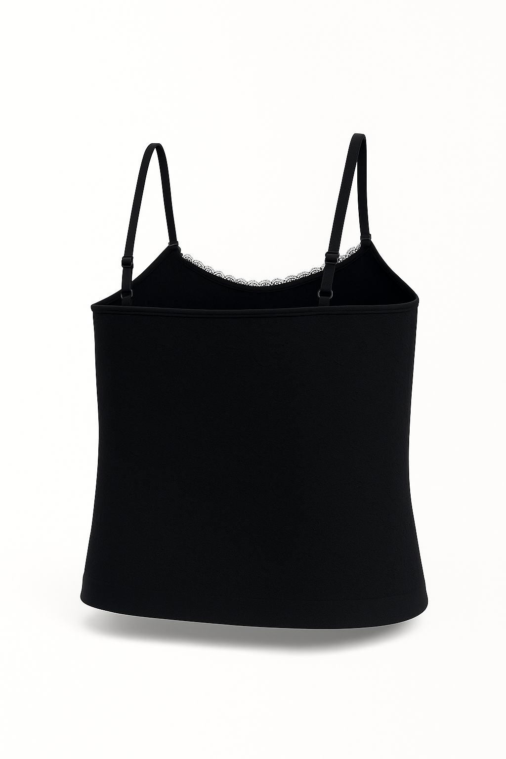 Lace Trim Heart Pointelle Cropped Tank Top