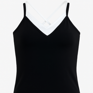 Double Layered Crossback V-Neck Tank Top