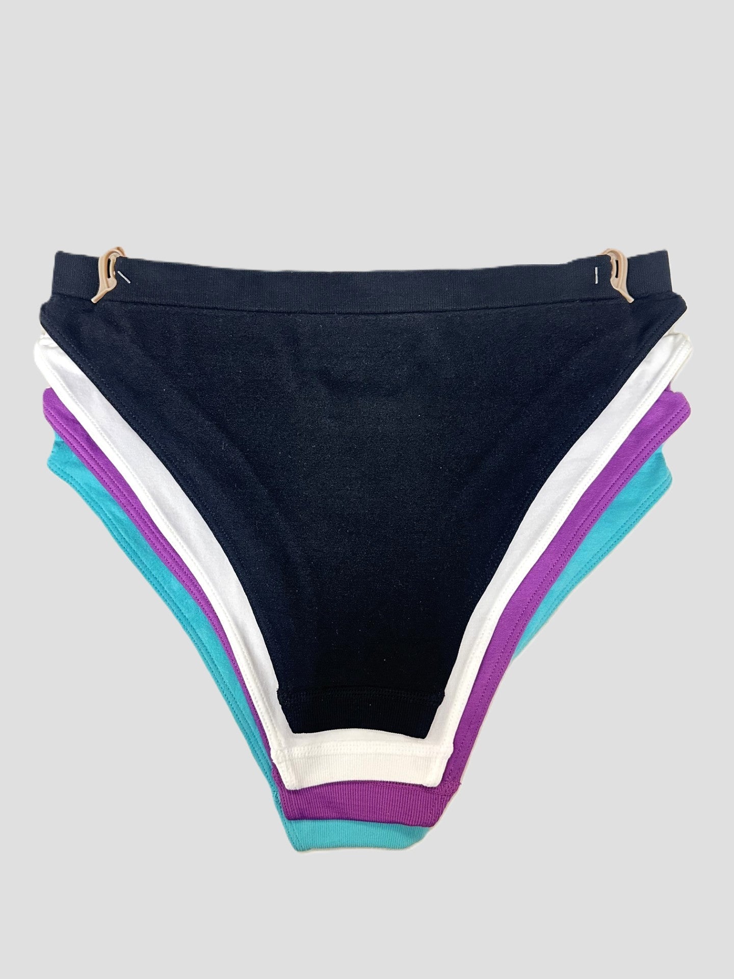 Jilla Intimate Women's 4-Pack Tanga Underwear – Soft & Comfy (Blue, Purple, White, & Black)