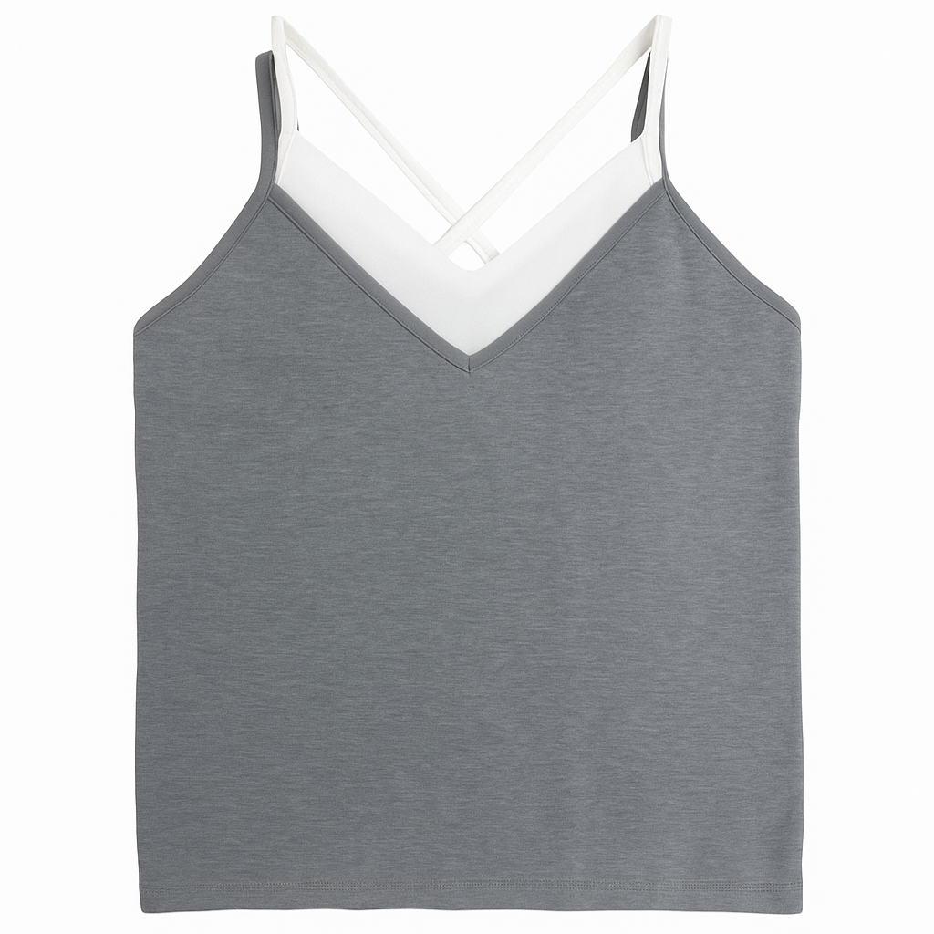 Double Layered Crossback V-Neck Tank Top