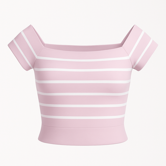 Off the Shoulder Striped Cropped Top