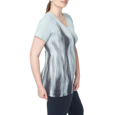 Jacquard V Neck with Raglan Sleeves Top - Under Control Collection