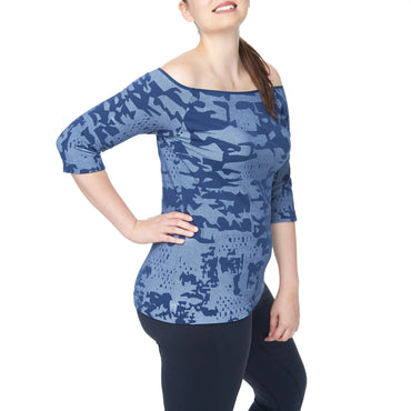 Off Shoulder 3/4 sleeves Top- Plus Size Under Control