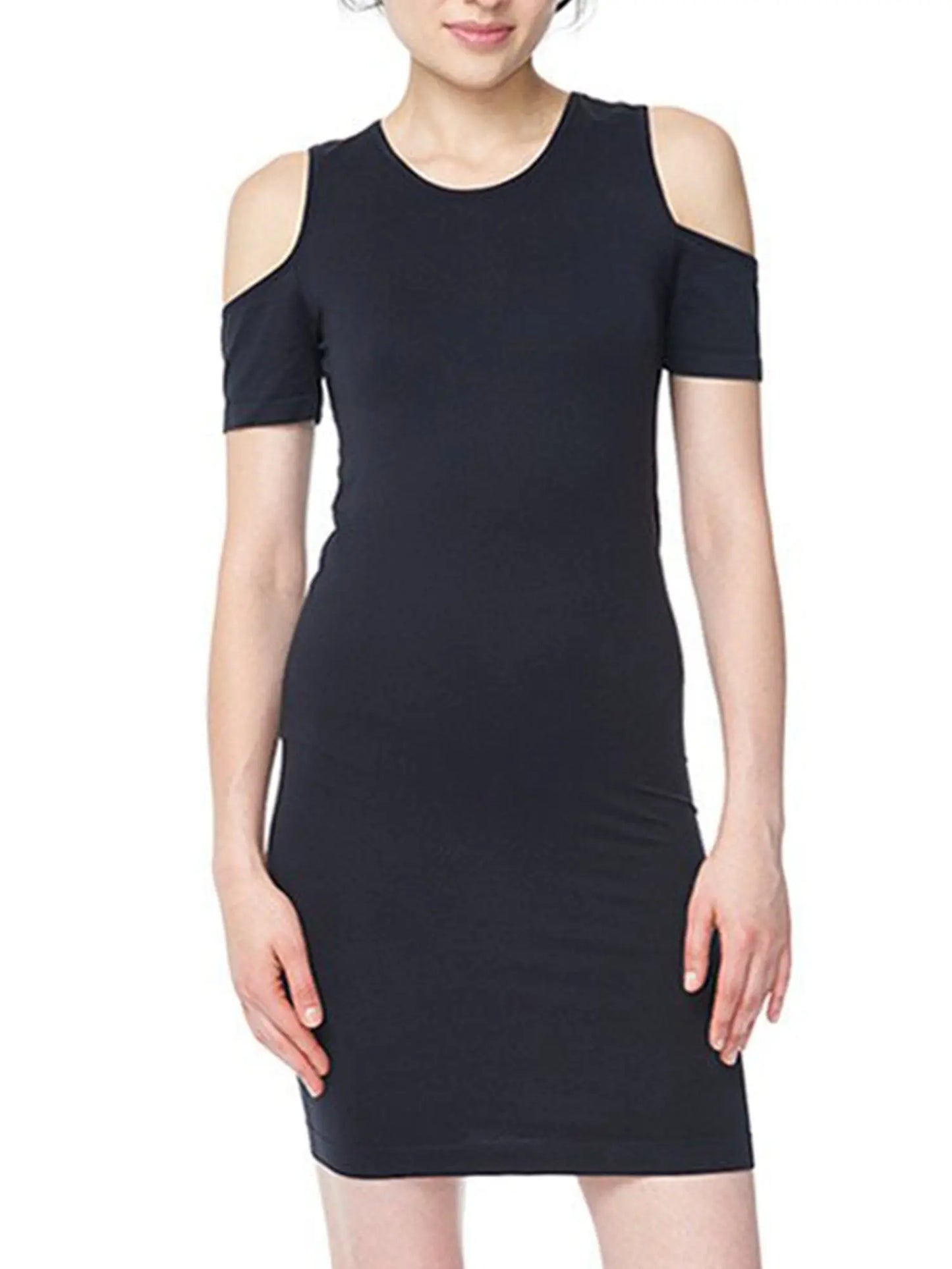 Classic Black Cold Shoulder Bodycon - Under Control Collection