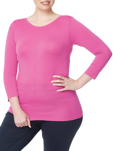 Women's Plus Textured Ballerina Top Under Control