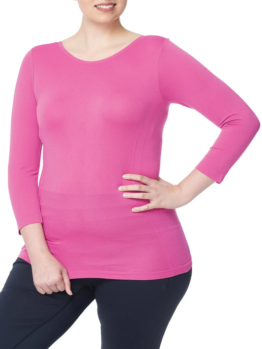 Women's Plus Textured Ballerina Top Under Control