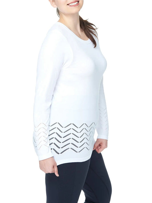 Pointelle Long Sleeve Tops- Plus Size Under Control