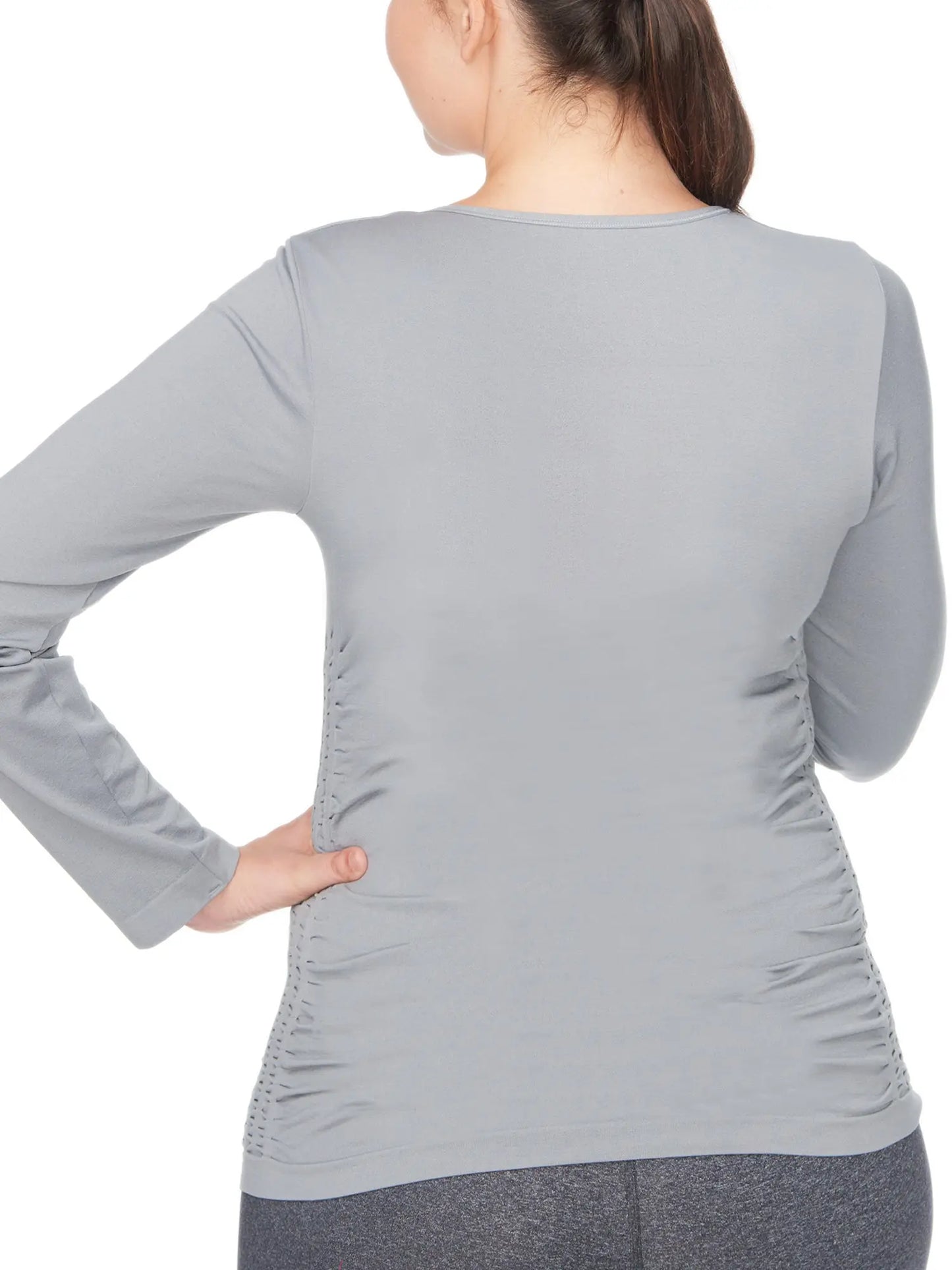 Women's Plus Shirring Side Panels Top Under Control