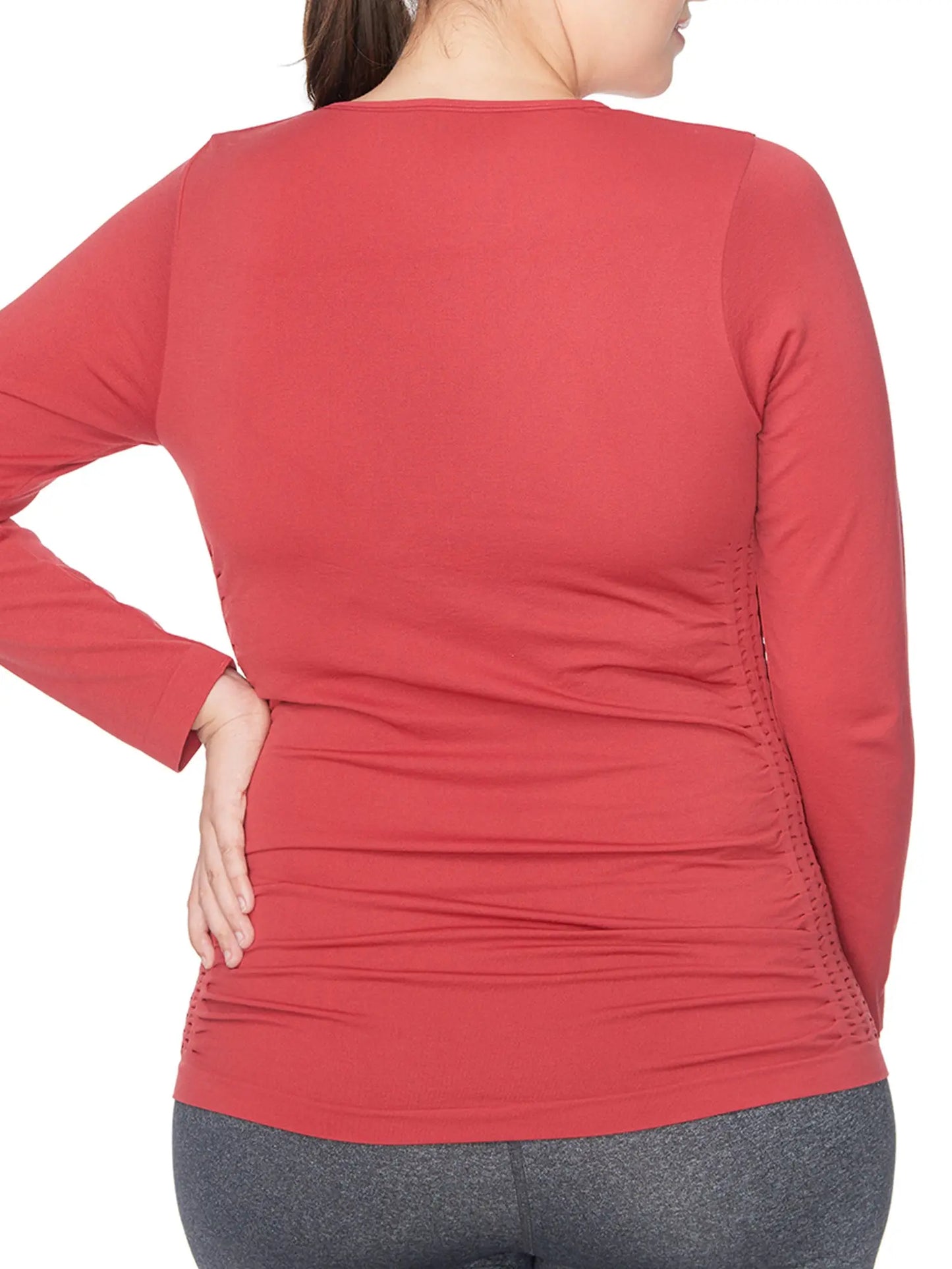 Women's Plus Shirring Side Panels Top Under Control