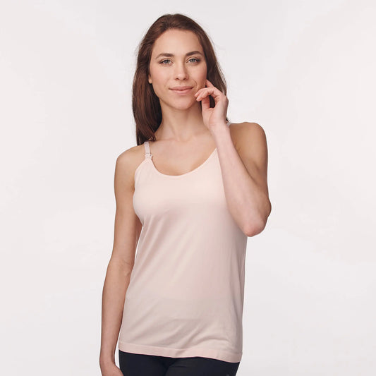 Under Control |3Pack Maternity Nursing Breastfeeding Camisole, Pregnant Women Cami Tank Tops, Seamless (Black, White, Pink) Under Control