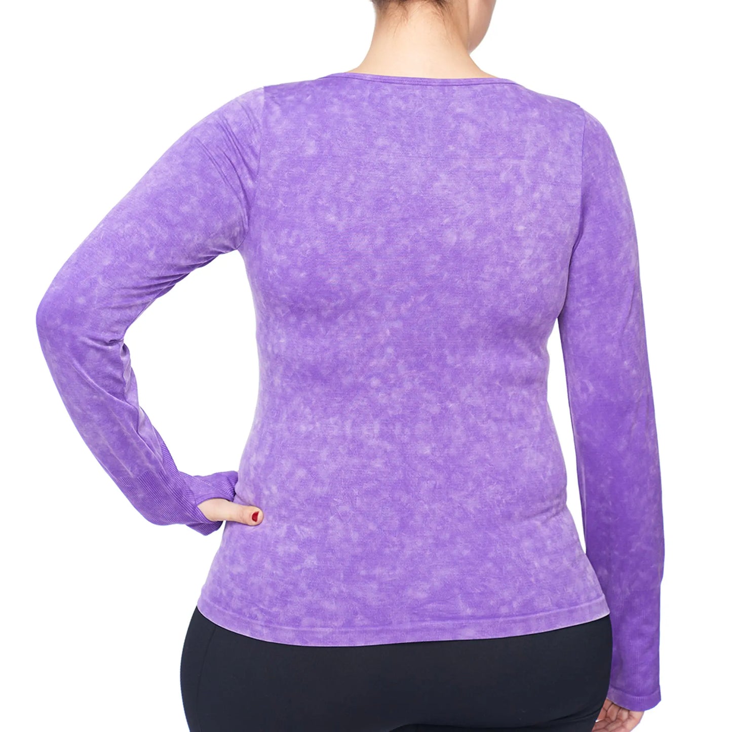 Under Control | Women Plus Size Active Enzyme Wash Crew Neck Long Sleeve Top Under Control