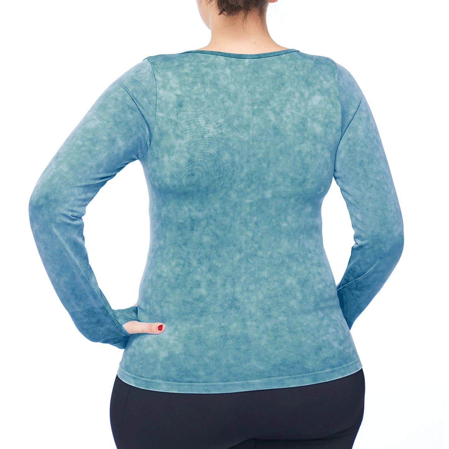 Under Control | Women Plus Size Active Enzyme Wash Crew Neck Long Sleeve Top Under Control