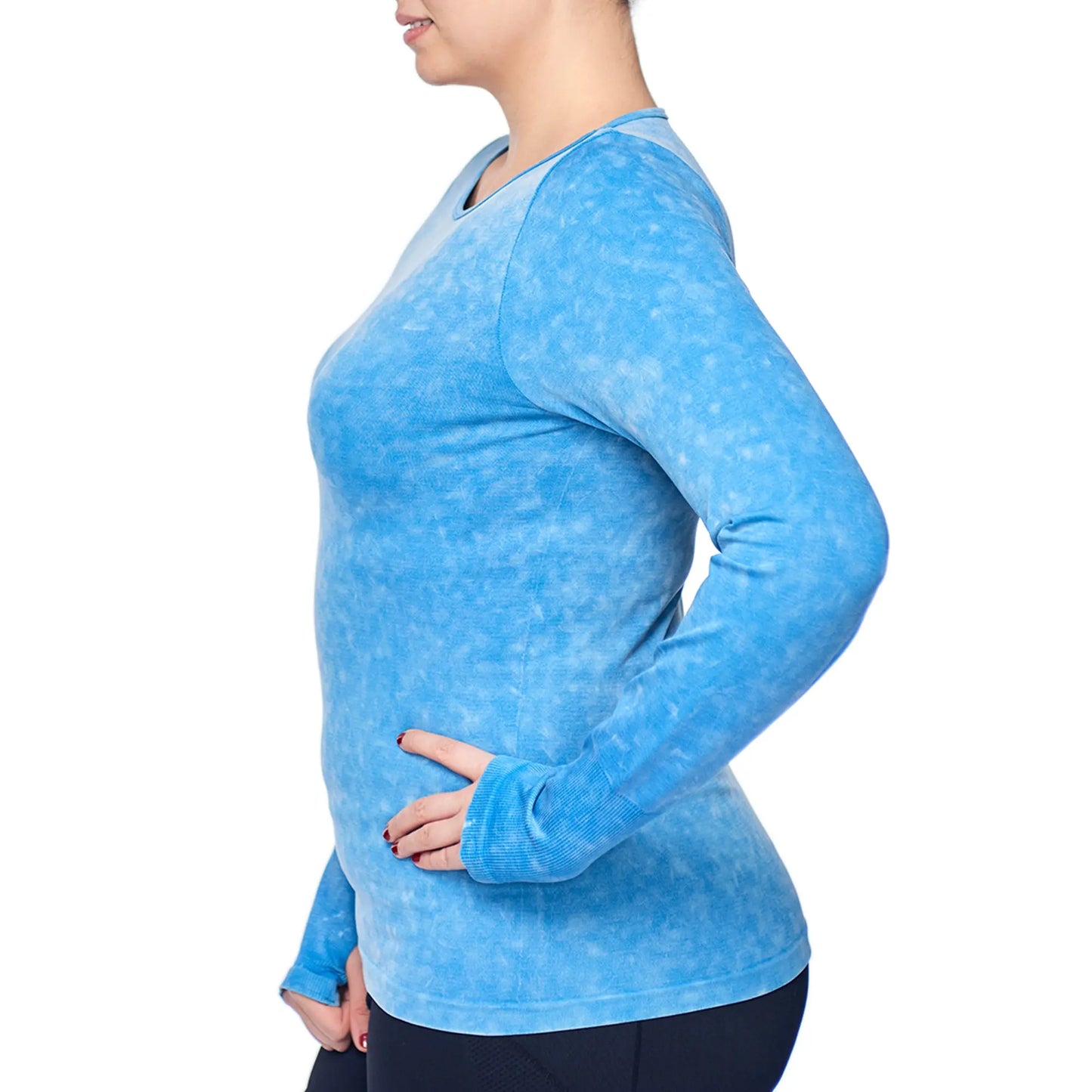 Under Control | Women Plus Size Active Enzyme Wash Crew Neck Long Sleeve Top Under Control