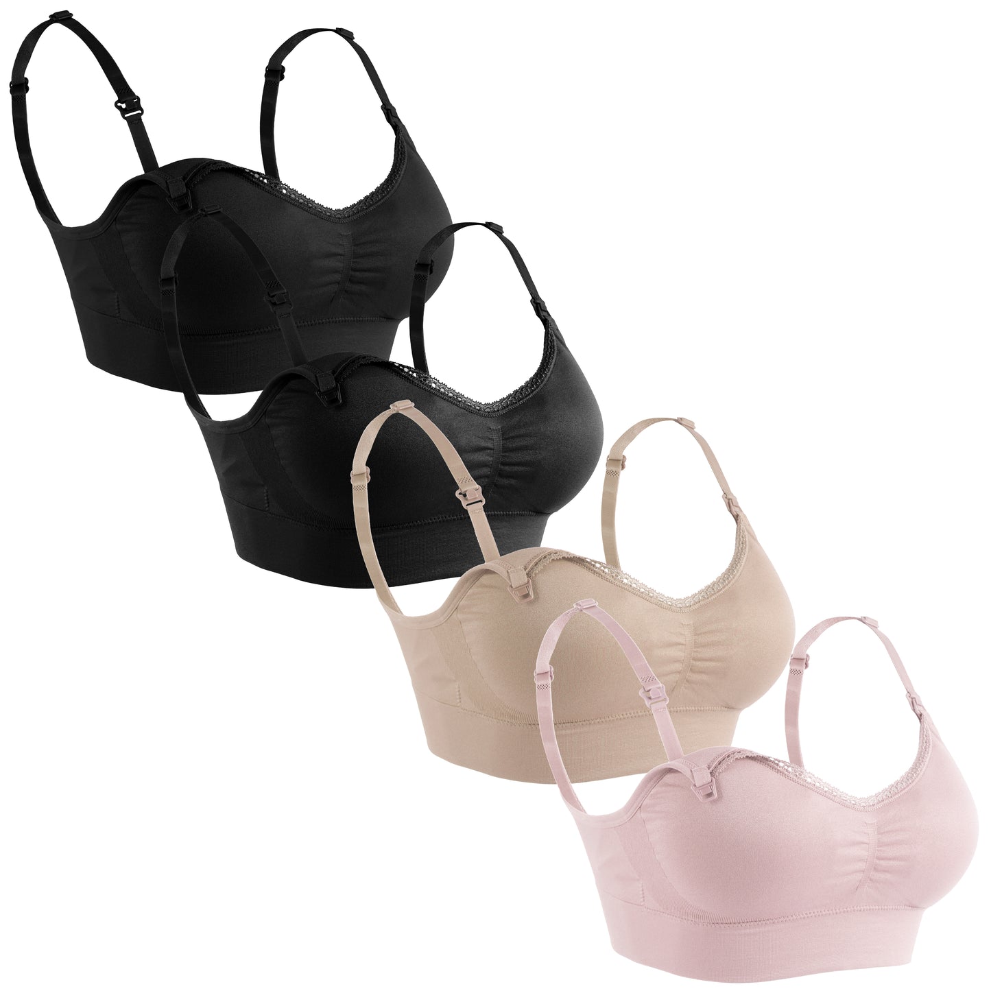 Classic Lace Trim Nursing Bra Packs – Easy Feeding & All-Day Comfort