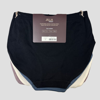 Jilla Intimate Women's 4-Pack Full Brief Underwear – (Purple, Cream, Blue, & Black)
