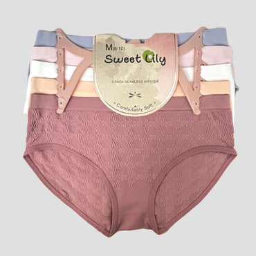 Mystery Random 5-Pack Seamless Hipster Underwear – Girls' Sizes