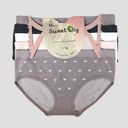 Mystery Random 5-Pack Seamless Hipster Underwear – Girls' Sizes