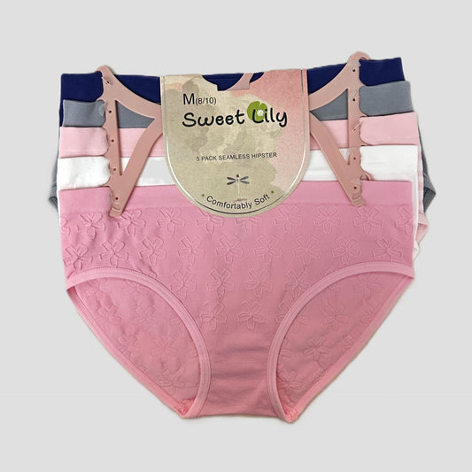 Mystery Random 5-Pack Seamless Hipster Underwear – Girls' Sizes