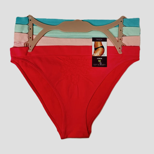 Mystery Women's 4-Pack Low-Rise Tanga Underwear – Surprise Assortment of Colors & Patterns
