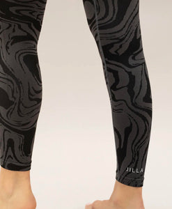 Jilla Active | OCEAN SWIRL LEGGINGS - Full Length Marble Jacquard Leggings