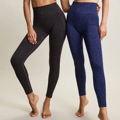 Jilla Active | SAHARA RECYCLED LEGGINGS - Animal Jacquard Full-length Ribbed leggings Jilla Active