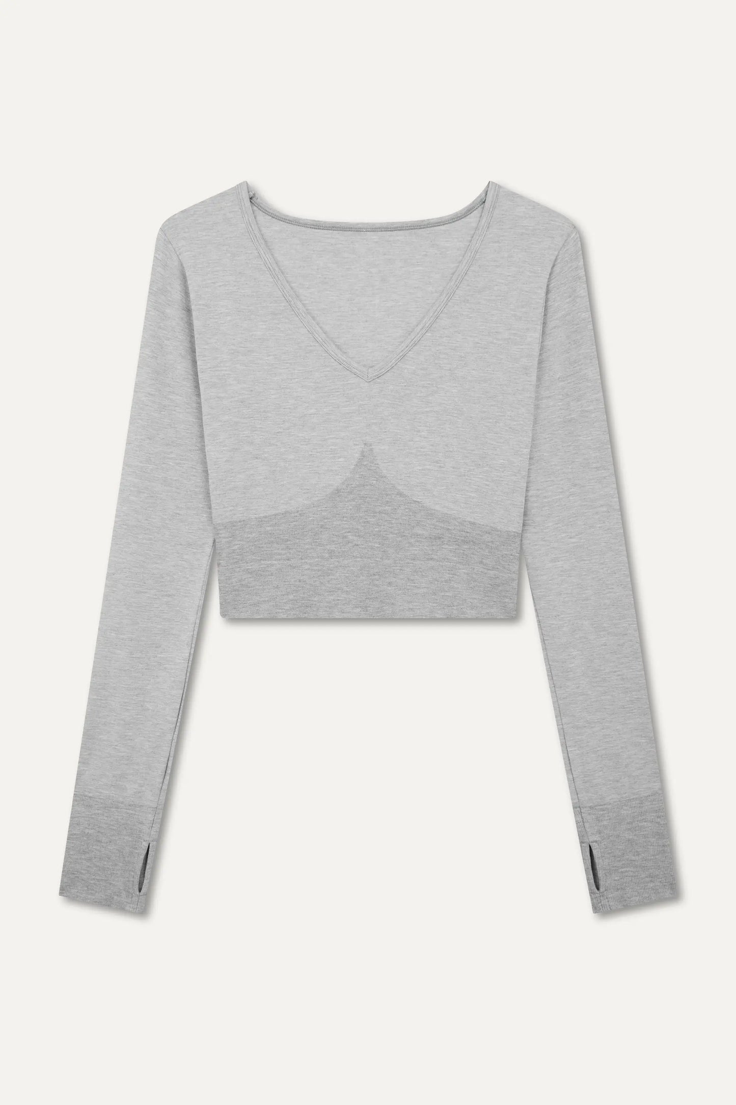 Jilla Active | AURA ORGANIC FIBER LAYERING TOP - Long Sleeve V-Neck Thumbholes Top Jilla Active