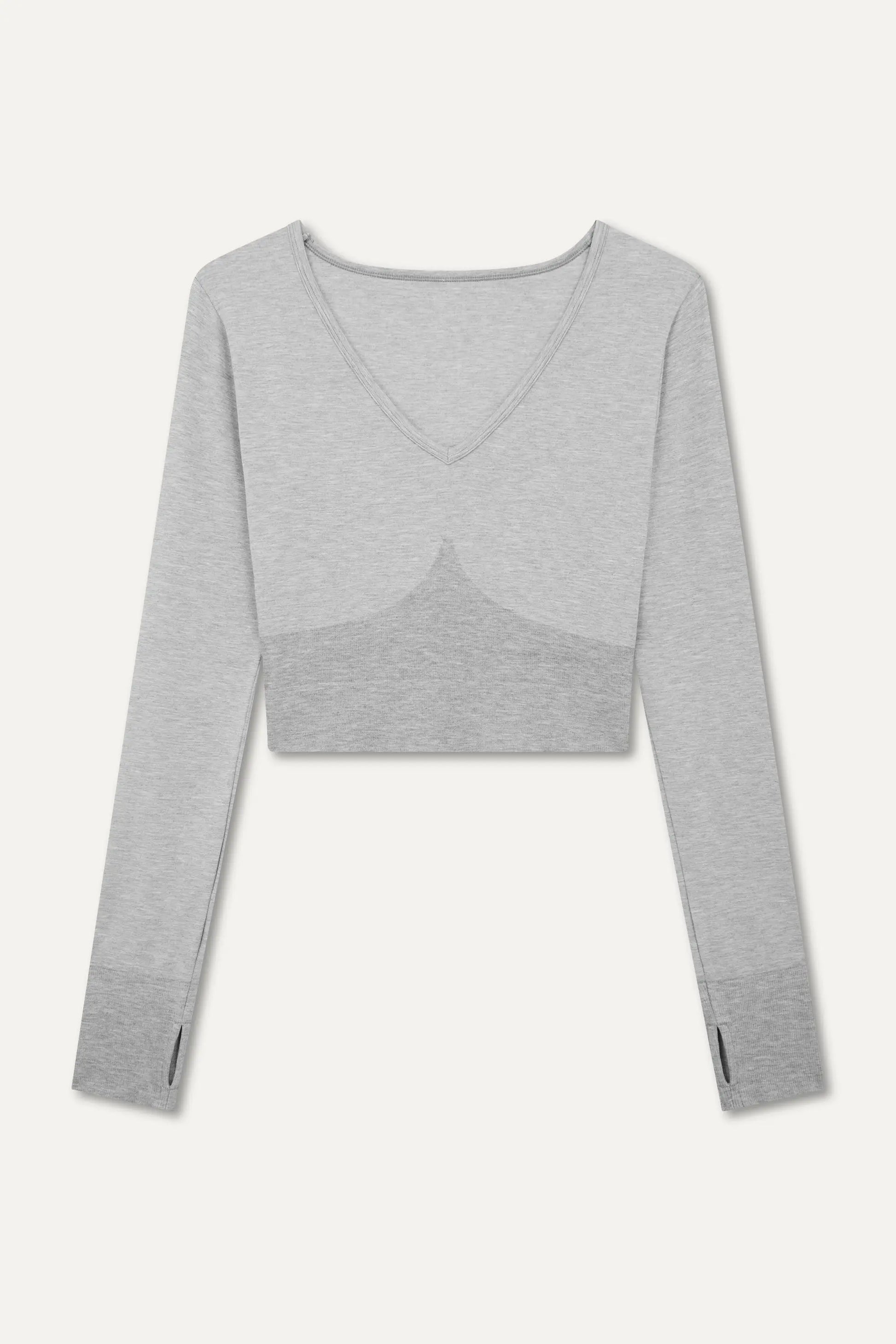 Jilla Active | AURA ORGANIC FIBER LAYERING TOP - Long Sleeve V-Neck Thumbholes Top Jilla Active