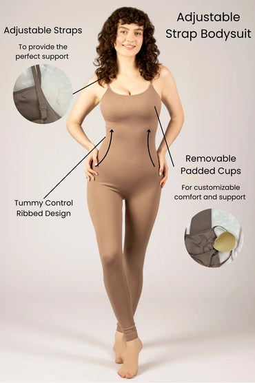 Change | Women's Adjustable Strap Jumpsuit with Built-in Bra Comfortable One-Piece Bodysuit Under Control