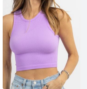 Change | Round Crop Top Sleeveless Crewneck Womenswear Minimalist Comfort Ribbed