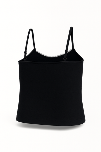 Lace Trim Heart Pointelle Cropped Tank Top