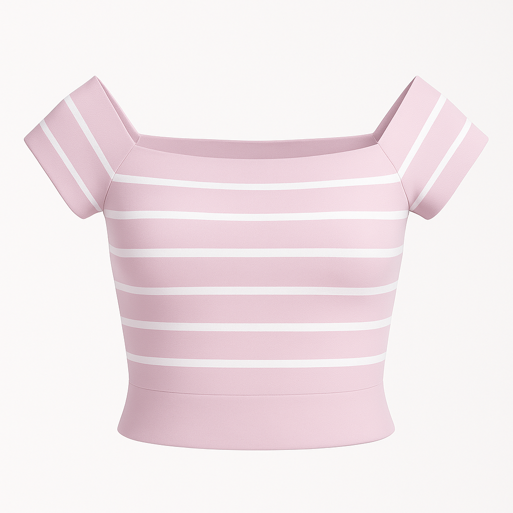Off the Shoulder Striped Cropped Top