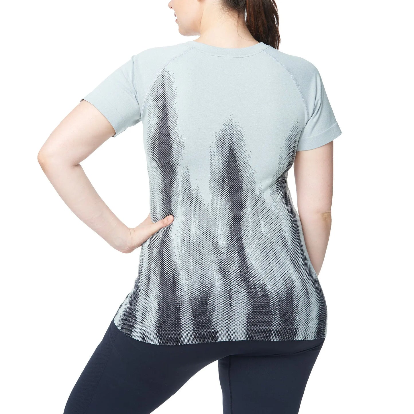 Jacquard V Neck with Raglan Sleeves Top - Under Control Collection