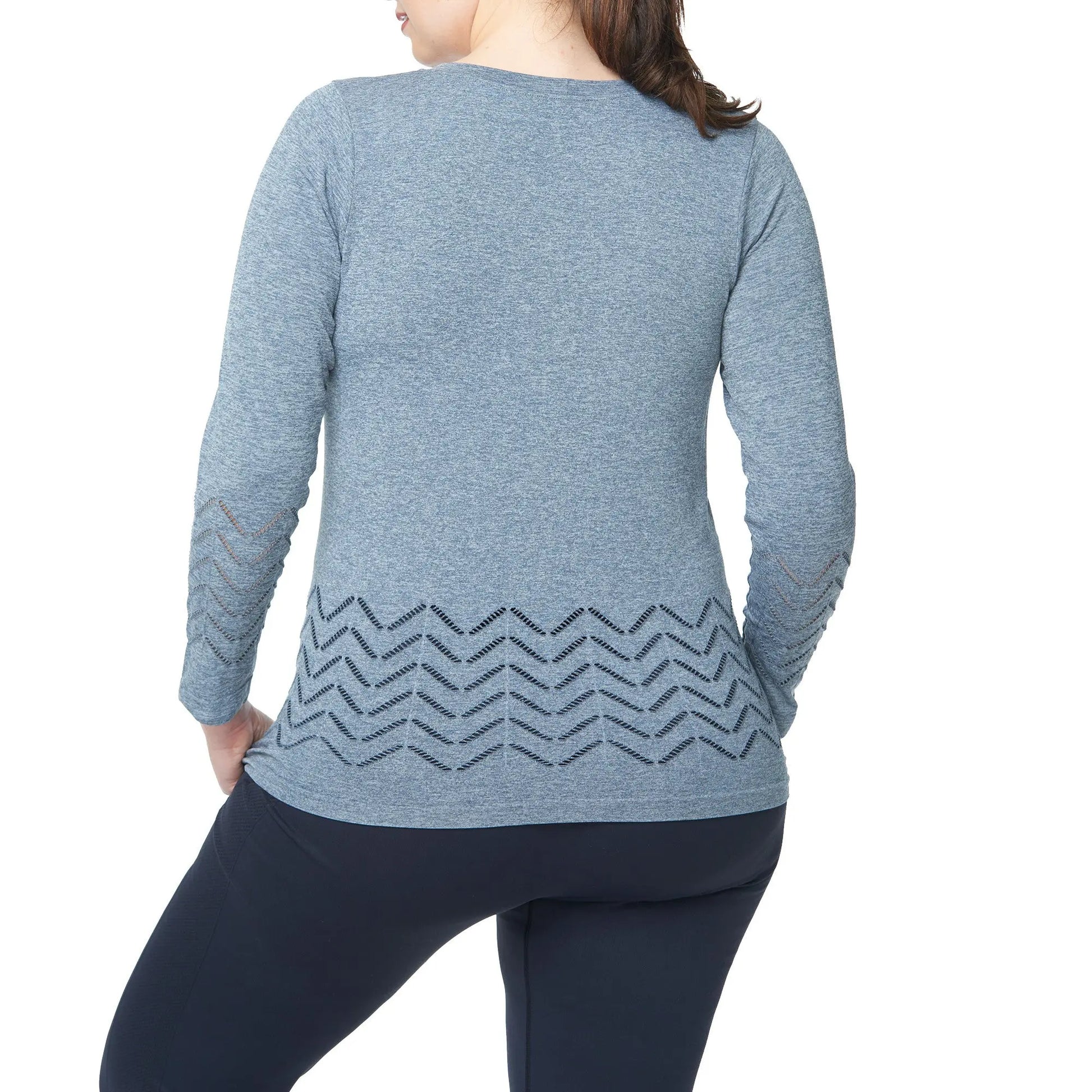 Pointelle Long Sleeve Tops- Plus Size Under Control