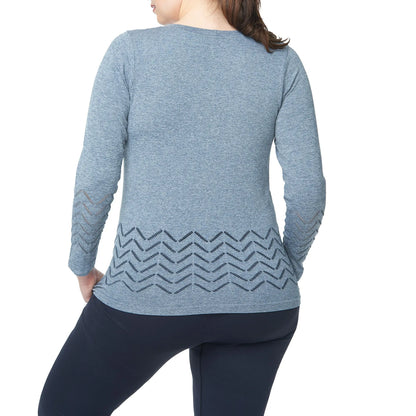 Pointelle Long Sleeve Tops- Plus Size Under Control