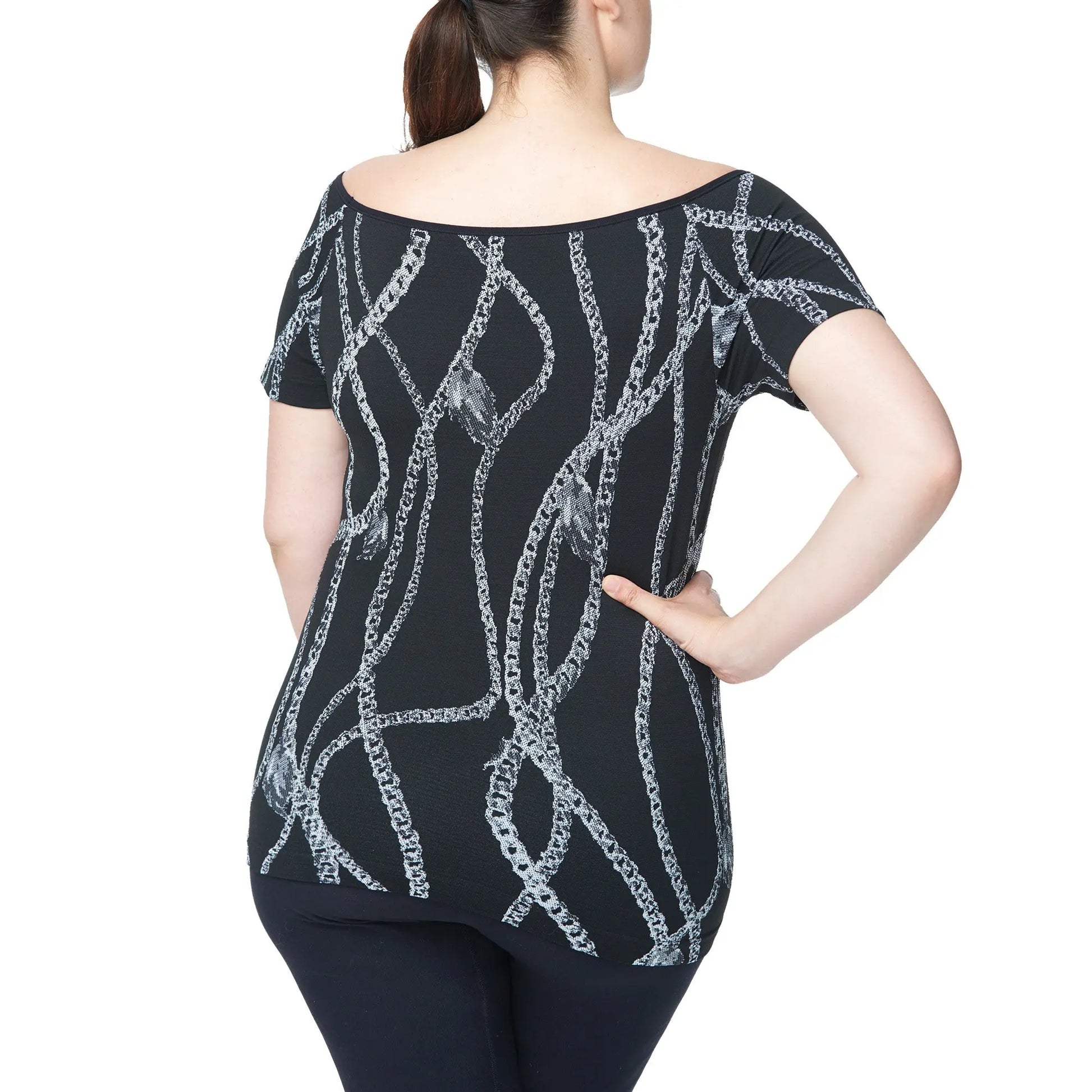 Off Shoulder Short sleeves Top, Women Plus Size Shirt Under Control