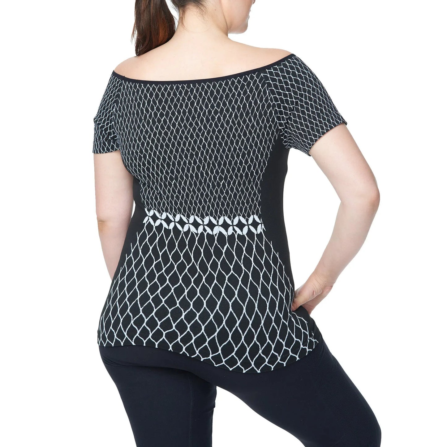 Off Shoulder Short sleeves Top, Women Plus Size Shirt Under Control