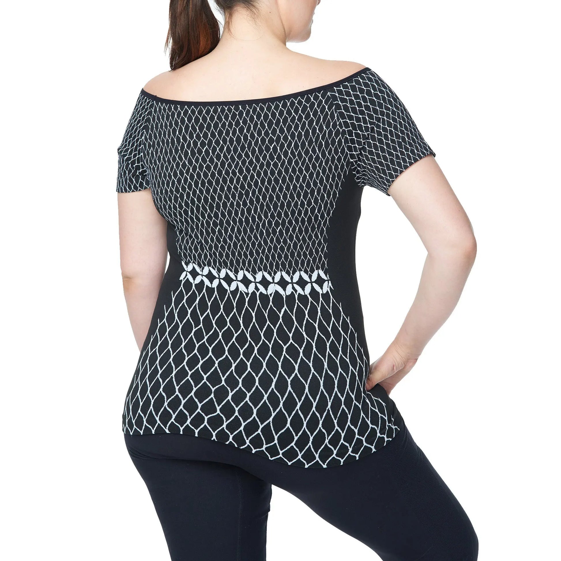 Off Shoulder Short sleeves Top, Women Plus Size Shirt Under Control