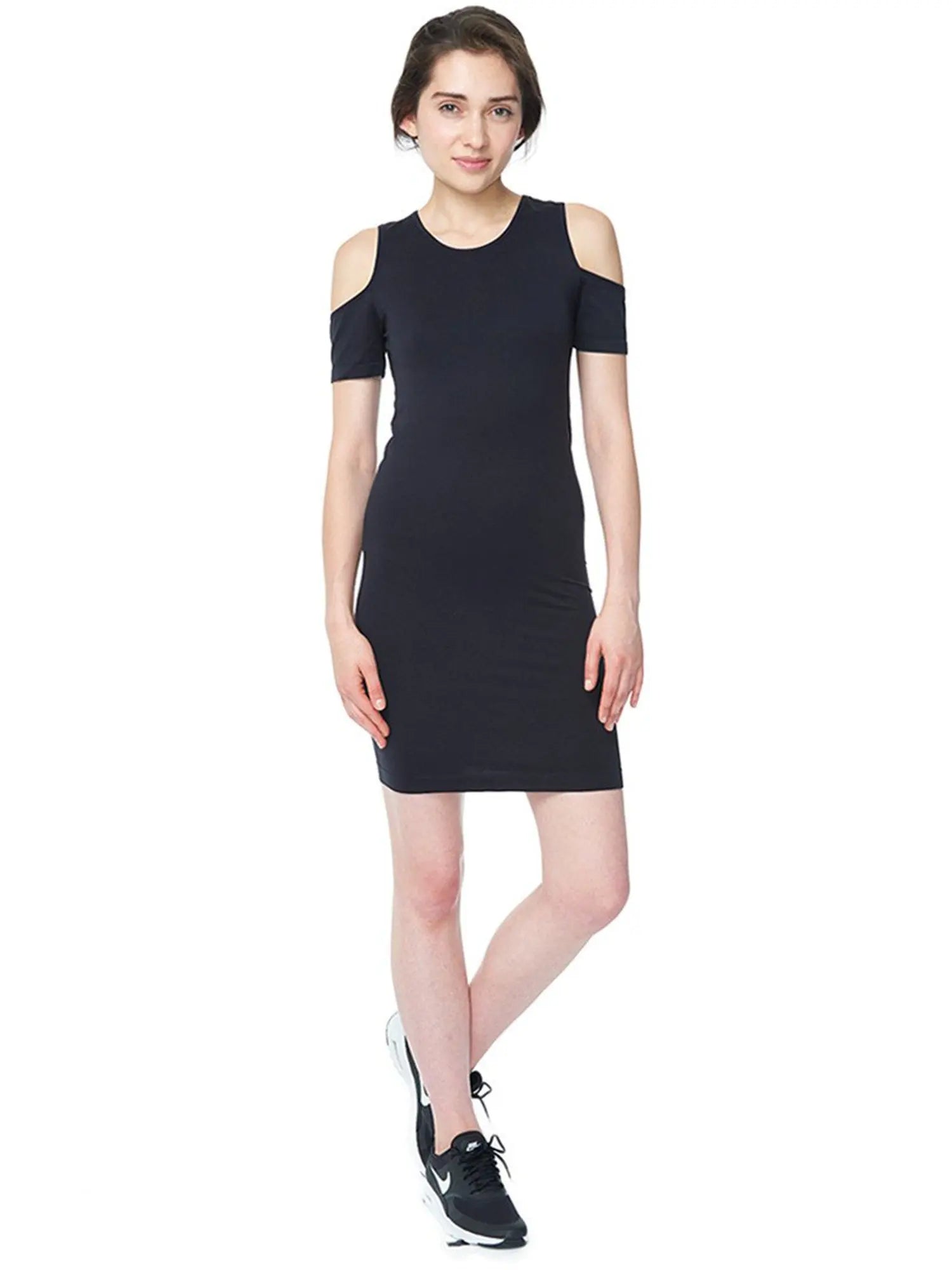 Under Control Womens Adult Classic Black Cold Shoulder Bodycon Dress