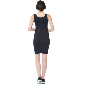 Black Classic Sleeveless Bodycon with Pointelle - Pointelle Tops - Under Control Collection