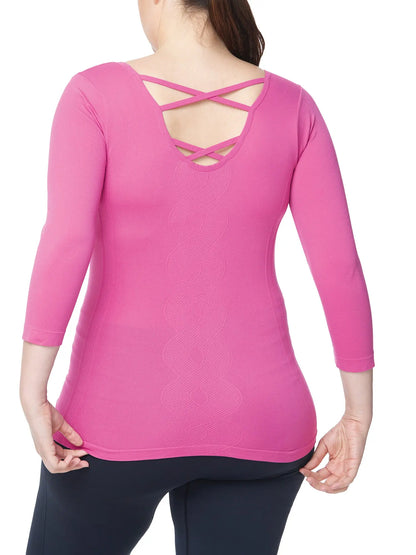 Women's Plus Textured Ballerina Top Under Control