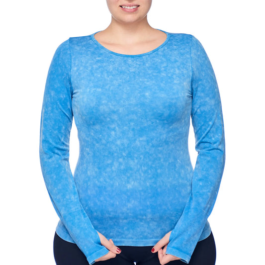 Under Control | Women Plus Size Active Enzyme Wash Crew Neck Long Sleeve Top Under Control