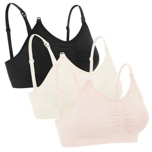 Under Control | 3 pack Nursing Bra Super Soft and Comfy Come with Free Hook& Eye Extension Pad - Two Color Combos Under Control